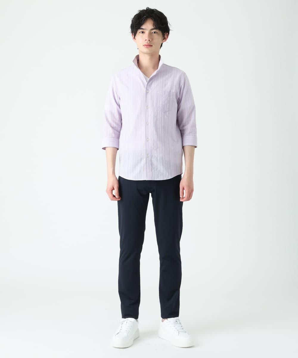 MKBGU08120 MK MICHEL KLEIN HOMME(MKミッシェルクランオム) エンブロイダリードビーシャツ ラベンダー(60)