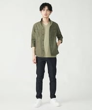 MKBGU09110 MK MICHEL KLEIN HOMME(MKミッシェルクランオム) スタンドカラーシャツ / ドライタッチクロス カーキ(36)