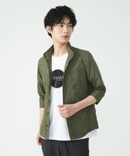 MKBGU09110 MK MICHEL KLEIN HOMME(MKミッシェルクランオム) スタンドカラーシャツ / ドライタッチクロス カーキ(36)