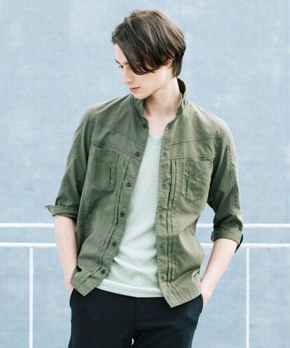 MKBGU09110 MK MICHEL KLEIN HOMME ドライタッチクロスシャツ