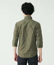 MKBGU09110 MK MICHEL KLEIN HOMME(MKミッシェルクランオム) スタンドカラーシャツ / ドライタッチクロス カーキ(36)