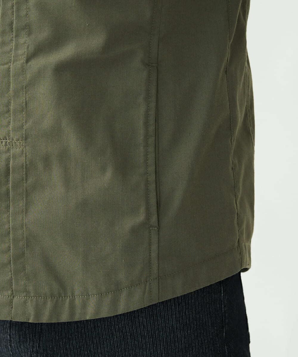 MKBGU09110 MK MICHEL KLEIN HOMME(MKミッシェルクランオム) スタンドカラーシャツ / ドライタッチクロス カーキ(36)