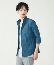 MKBGU09110 MK MICHEL KLEIN HOMME(MKミッシェルクランオム) スタンドカラーシャツ / ドライタッチクロス ネイビー(57)