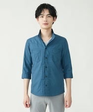 MKBGU09110 MK MICHEL KLEIN HOMME(MKミッシェルクランオム) スタンドカラーシャツ / ドライタッチクロス ネイビー(57)