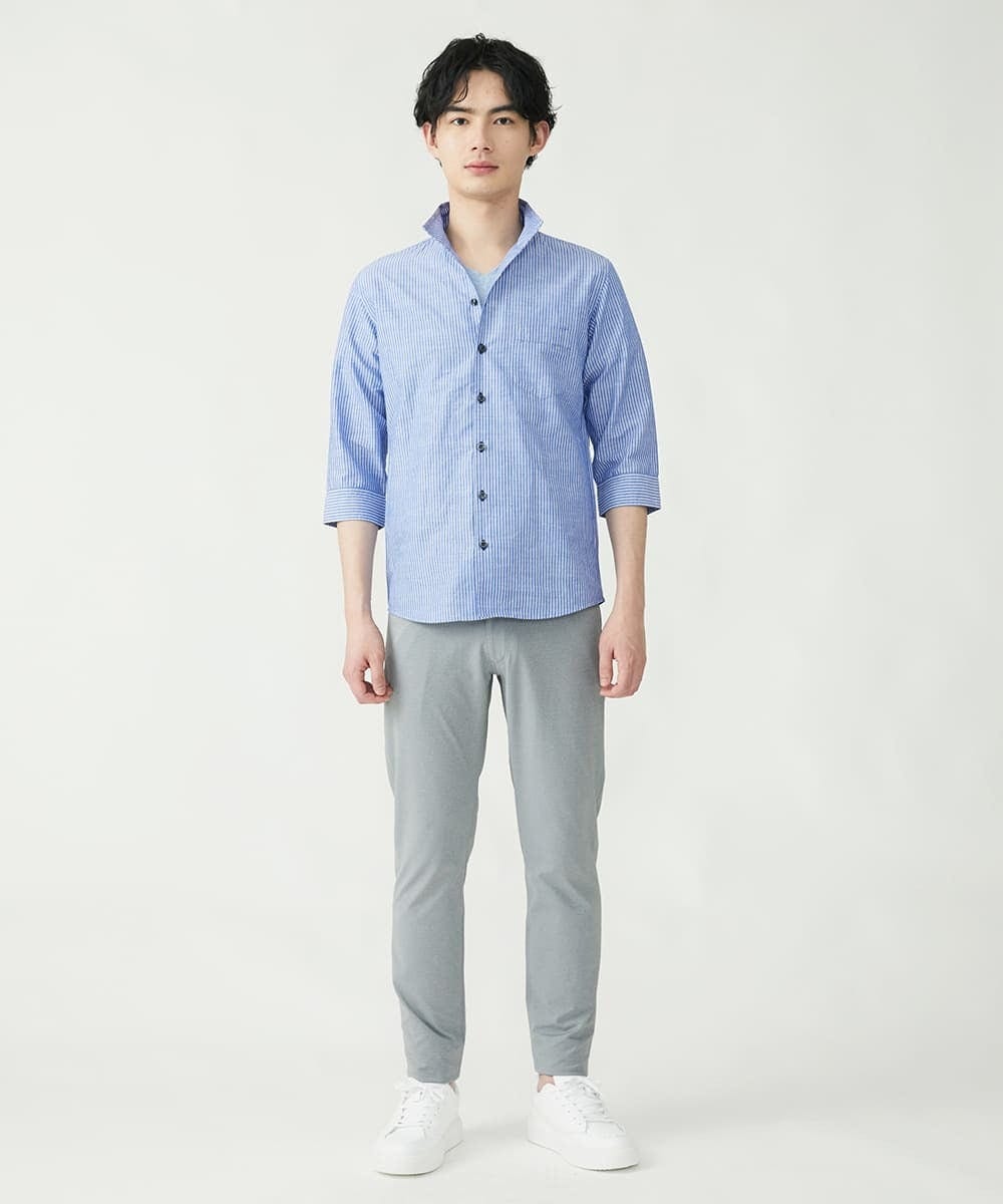 MKBGU17130 MK MICHEL KLEIN HOMME(MKミッシェルクランオム) ハードマンリネンシャツ ブルー(55)