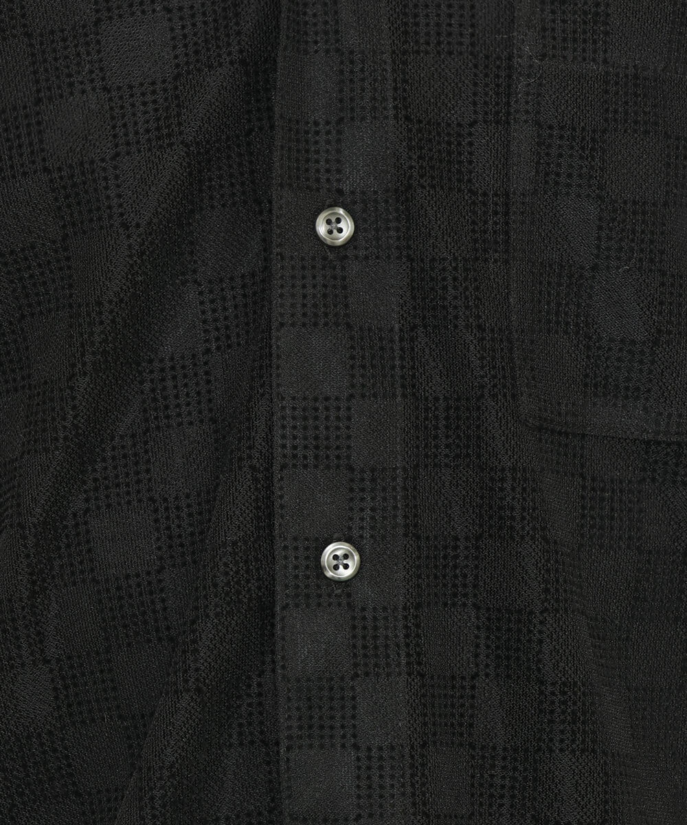 MKBGU30110 MK MICHEL KLEIN HOMME(MKミッシェルクランオム) シアーブロックシャツ ブラック(94)