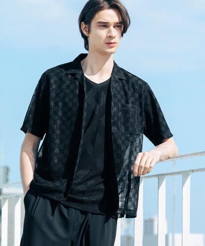 MKBGU30110 MK MICHEL KLEIN HOMME シアーブロックシャツ