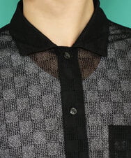 MKBGU30110 MK MICHEL KLEIN HOMME(MKミッシェルクランオム) シアーブロックシャツ ブラック(94)