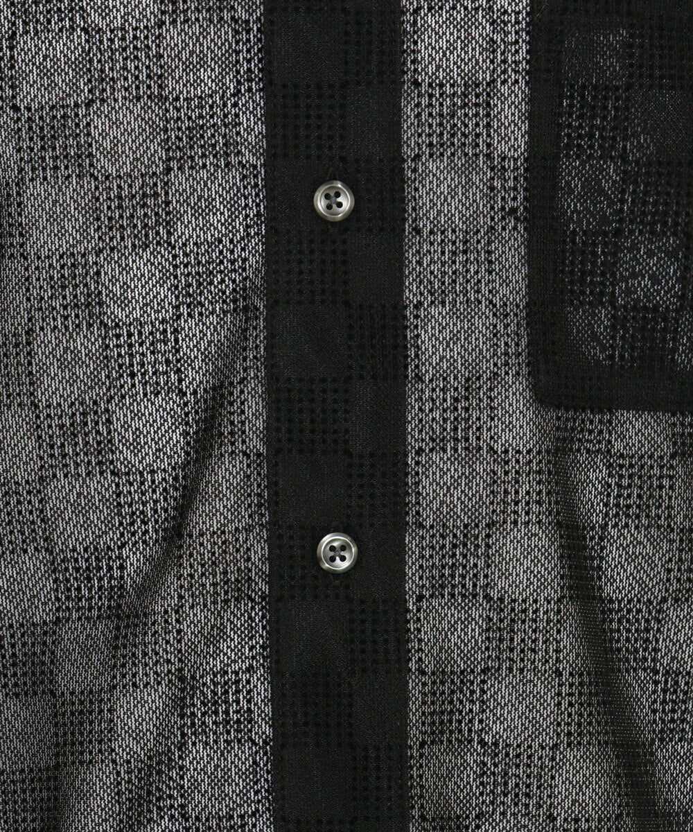 MKBGU30110 MK MICHEL KLEIN HOMME(MKミッシェルクランオム) シアーブロックシャツ ブラック(94)