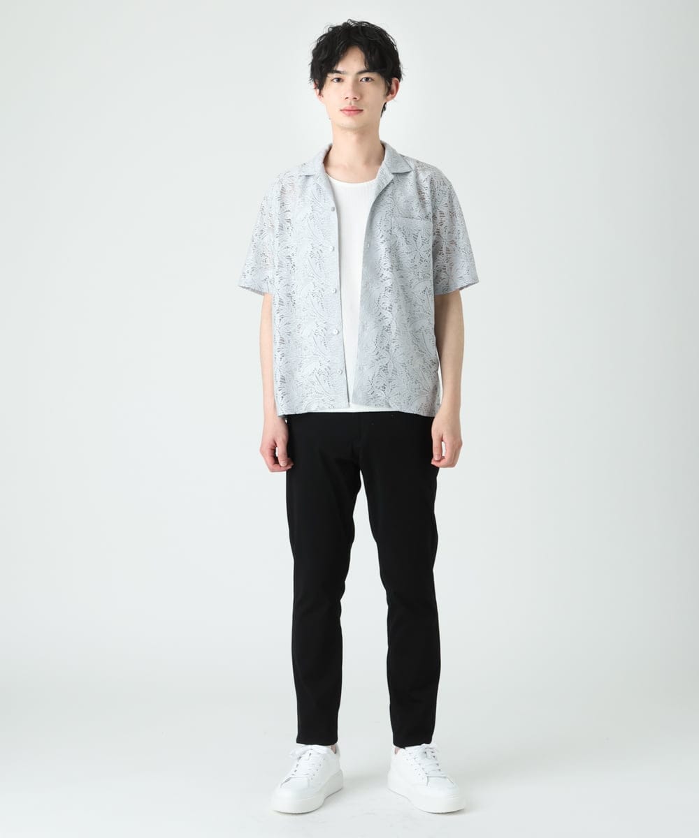 MKBGU32110 MK MICHEL KLEIN HOMME(MKミッシェルクランオム) シアーボタニカルシャツ グレー(92)
