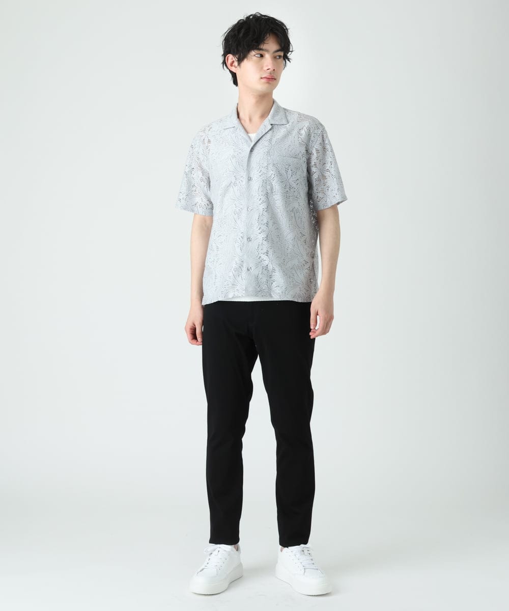 MKBGU32110 MK MICHEL KLEIN HOMME(MKミッシェルクランオム) シアーボタニカルシャツ グレー(92)