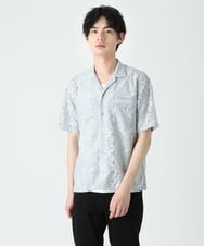 MKBGU32110 MK MICHEL KLEIN HOMME(MKミッシェルクランオム) シアーボタニカルシャツ グレー(92)