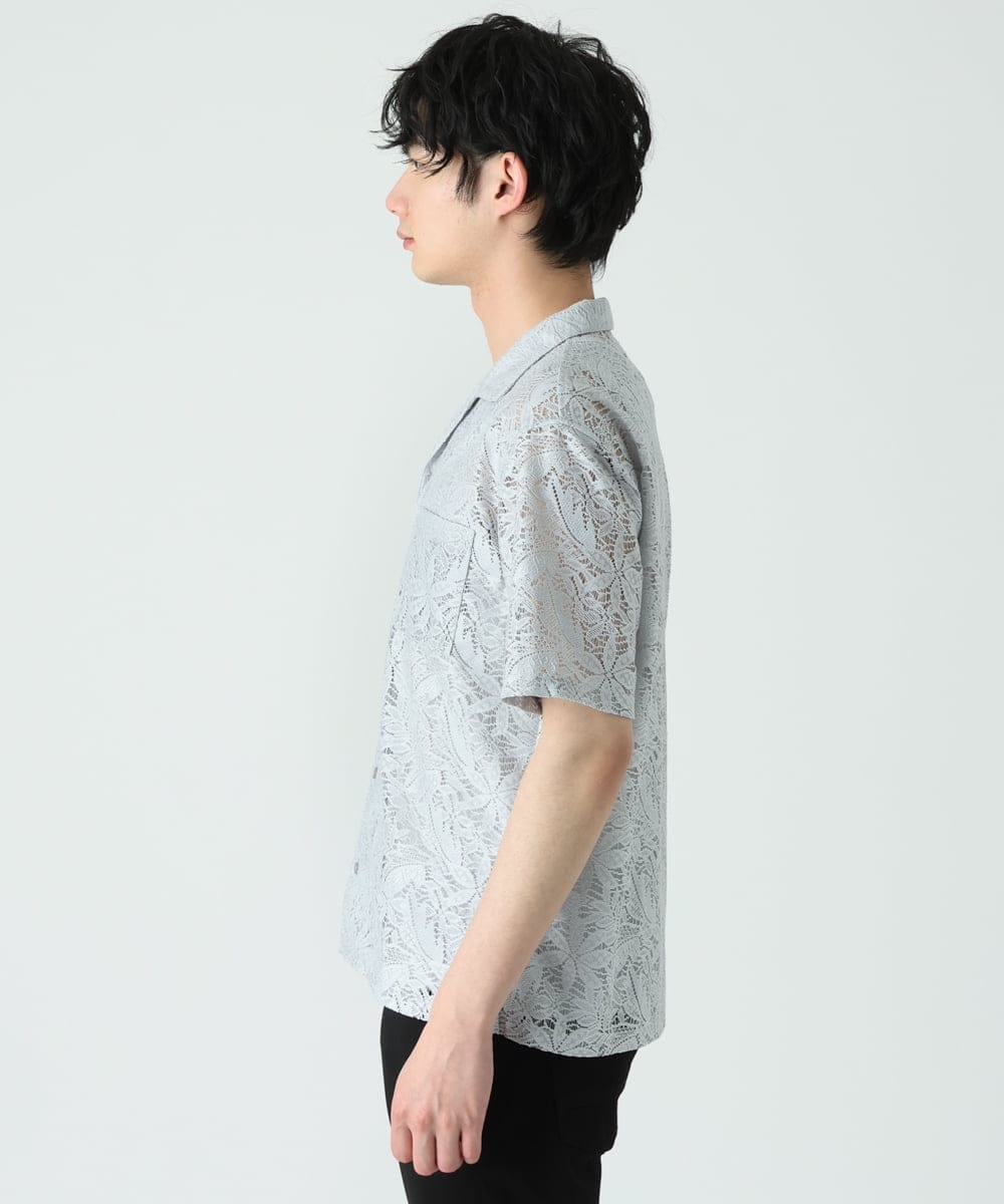 MKBGU32110 MK MICHEL KLEIN HOMME(MKミッシェルクランオム) シアーボタニカルシャツ グレー(92)