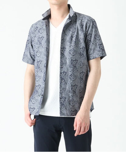 MKBGU40120 MK MICHEL KLEIN HOMME ペイズリージャガードシャツ