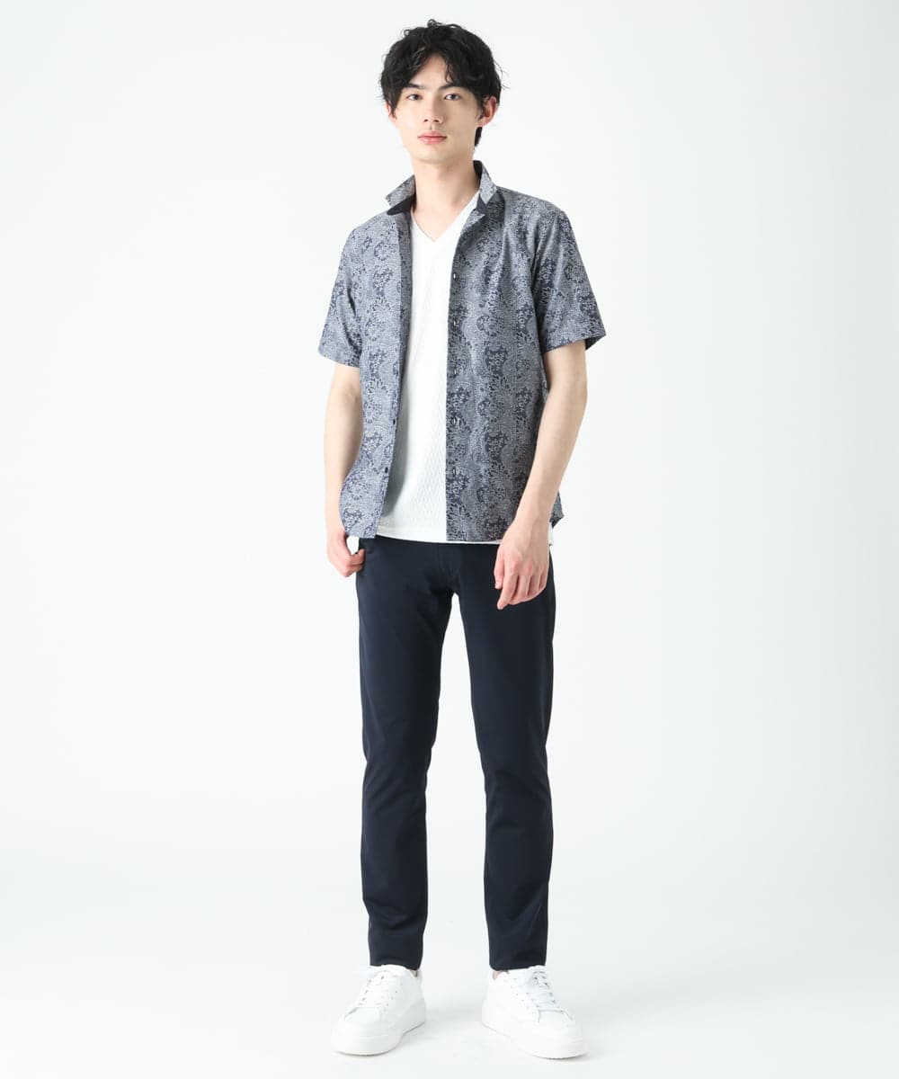 MKBGU40120 MK MICHEL KLEIN HOMME(MKミッシェルクランオム) ペイズリージャガードシャツ ネイビー(57)