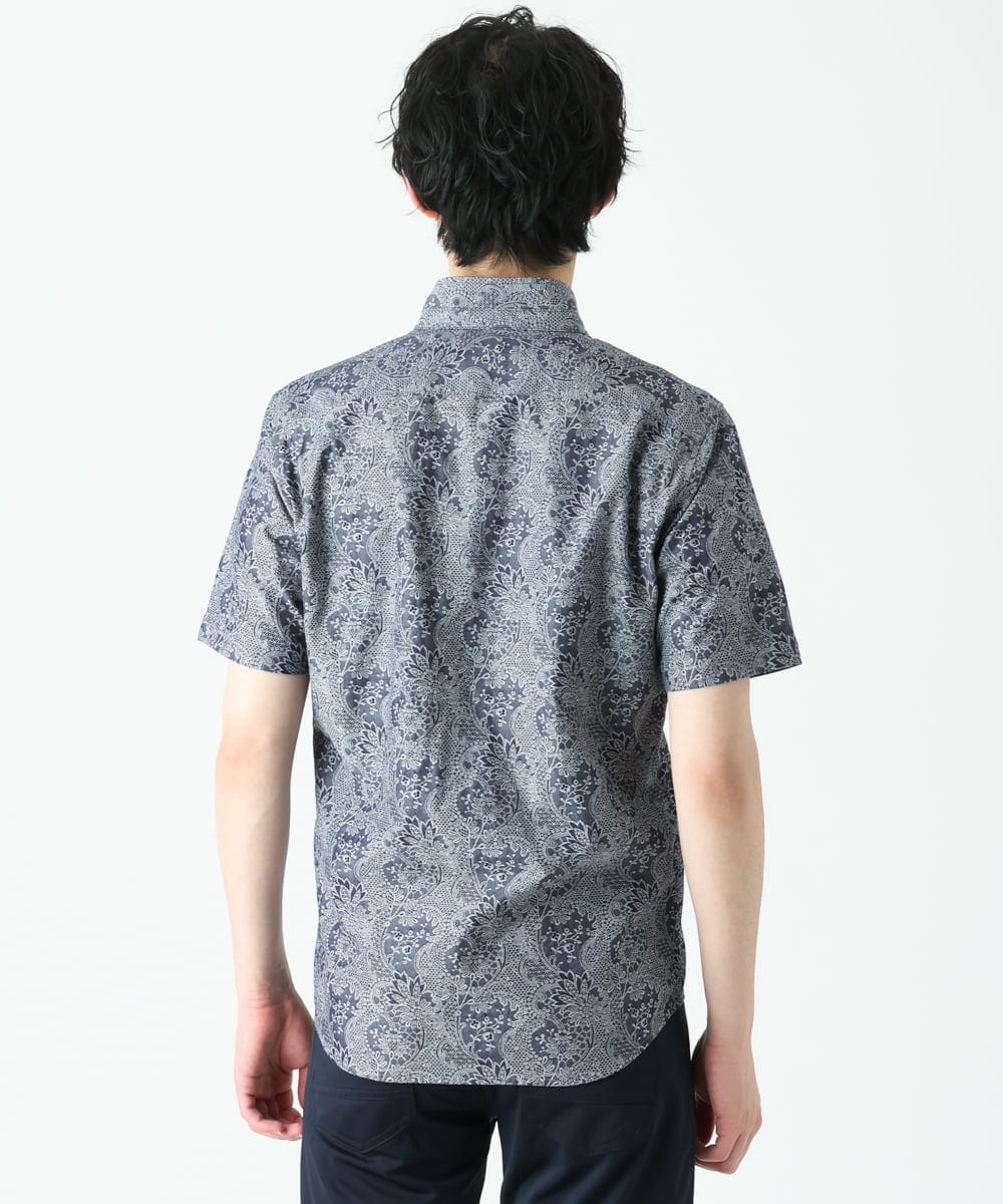 MKBGU40120 MK MICHEL KLEIN HOMME(MKミッシェルクランオム) ペイズリージャガードシャツ ネイビー(57)
