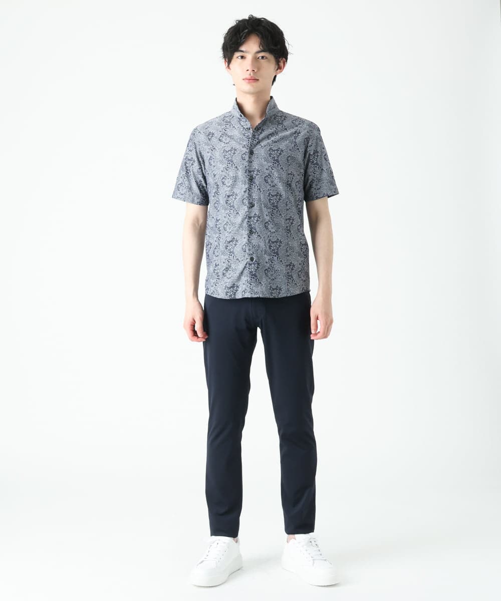 MKBGU40120 MK MICHEL KLEIN HOMME(MKミッシェルクランオム) ペイズリージャガードシャツ ネイビー(57)