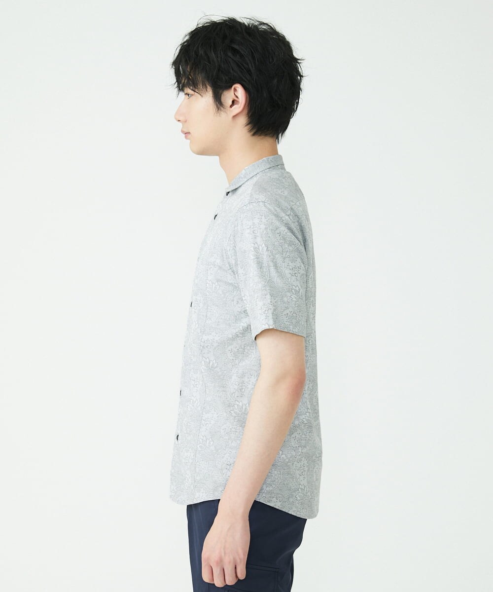MKBGU40120 MK MICHEL KLEIN HOMME(MKミッシェルクランオム) ペイズリージャガードシャツ グレー(92)