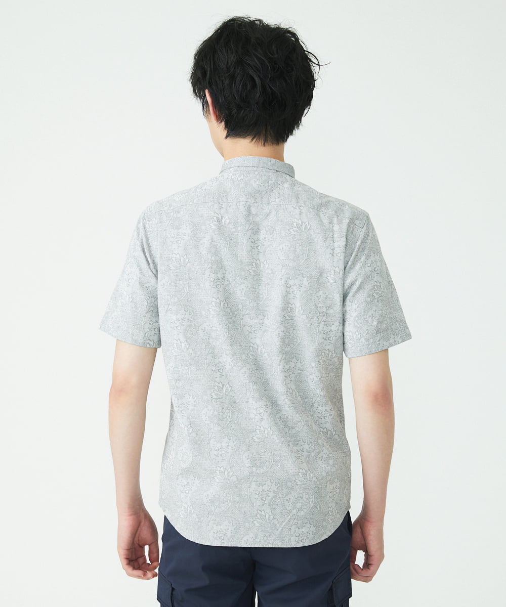 MKBGU40120 MK MICHEL KLEIN HOMME(MKミッシェルクランオム) ペイズリージャガードシャツ グレー(92)