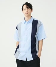 MKBGU83090 MK MICHEL KLEIN HOMME(MKミッシェルクランオム) ストライプシャツ ライトブルー(50)
