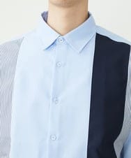 MKBGU83090 MK MICHEL KLEIN HOMME(MKミッシェルクランオム) ストライプシャツ ライトブルー(50)