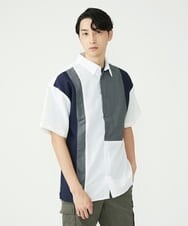 MKBGU84090 MK MICHEL KLEIN HOMME(MKミッシェルクランオム) ブロックシャツ ホワイト(90)