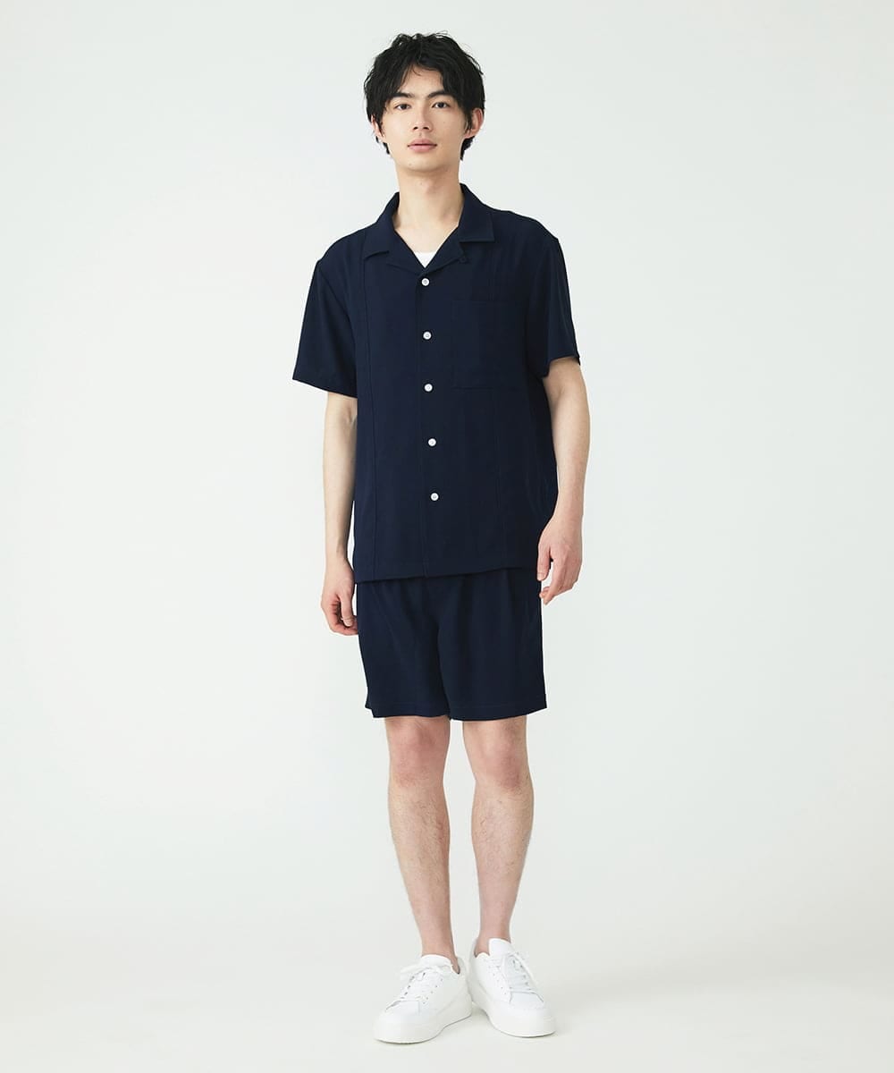 MKBGU89110 MK MICHEL KLEIN HOMME(MKミッシェルクランオム) オープンカラーシャツ ネイビー(57)
