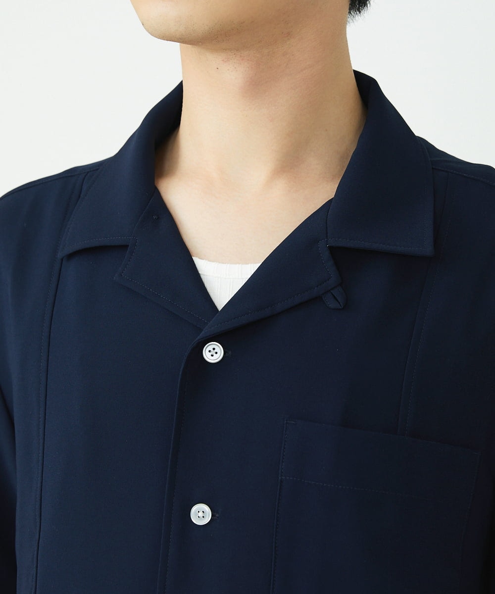 MKBGU89110 MK MICHEL KLEIN HOMME(MKミッシェルクランオム) オープンカラーシャツ ネイビー(57)