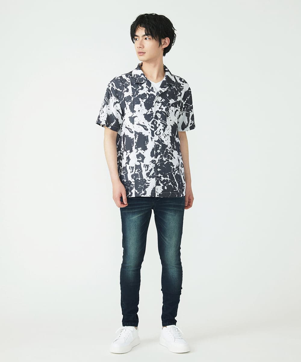 MKBGU89110 MK MICHEL KLEIN HOMME(MKミッシェルクランオム) オープンカラーシャツ ブラック(94)