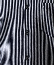 MKBGV52120 MK MICHEL KLEIN HOMME(MKミッシェルクランオム) ストライプサッカーシャツ ネイビー