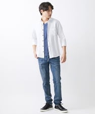 MKBGV52120 MK MICHEL KLEIN HOMME(MKミッシェルクランオム) ストライプサッカーシャツ ホワイト