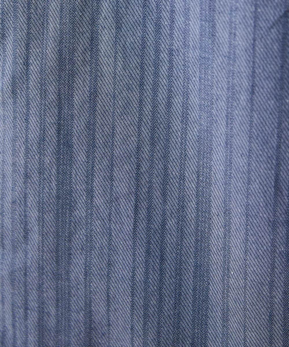 MKBGV54120 MK MICHEL KLEIN HOMME(MKミッシェルクランオム) 【ON/OFF対応】七分袖リバーストライプシャツ ライトブルー