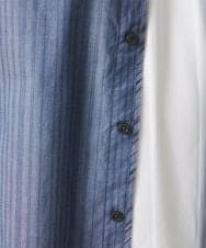 MKBGV54120 MK MICHEL KLEIN HOMME(MKミッシェルクランオム) 【ON/OFF対応】七分袖リバーストライプシャツ ライトブルー