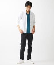 MKBGV54120 MK MICHEL KLEIN HOMME(MKミッシェルクランオム) 【ON/OFF対応】七分袖リバーストライプシャツ ホワイト