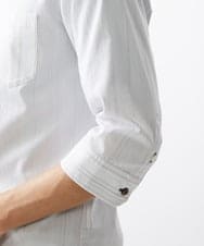 MKBGV54120 MK MICHEL KLEIN HOMME(MKミッシェルクランオム) 【ON/OFF対応】七分袖リバーストライプシャツ ホワイト
