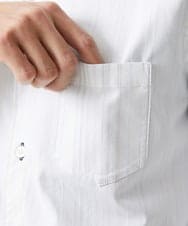 MKBGV54120 MK MICHEL KLEIN HOMME(MKミッシェルクランオム) 【ON/OFF対応】七分袖リバーストライプシャツ ホワイト