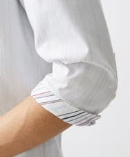MKBGV54120 MK MICHEL KLEIN HOMME(MKミッシェルクランオム) 【ON/OFF対応】七分袖リバーストライプシャツ ホワイト