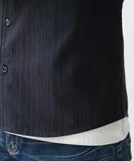 MKBGV54120 MK MICHEL KLEIN HOMME(MKミッシェルクランオム) 【ON/OFF対応】七分袖リバーストライプシャツ ダークグレー