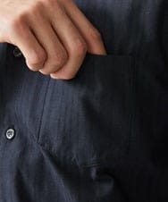 MKBGV54120 MK MICHEL KLEIN HOMME(MKミッシェルクランオム) 【ON/OFF対応】七分袖リバーストライプシャツ ダークグレー