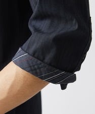 MKBGV54120 MK MICHEL KLEIN HOMME(MKミッシェルクランオム) 【ON/OFF対応】七分袖リバーストライプシャツ ダークグレー