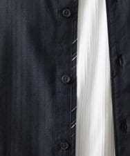 MKBGV54120 MK MICHEL KLEIN HOMME(MKミッシェルクランオム) 【ON/OFF対応】七分袖リバーストライプシャツ ダークグレー