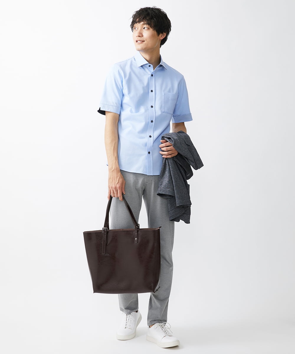 MKBGV58130 MK MICHEL KLEIN HOMME(MKミッシェルクランオム) 【大きいサイズあり】シャツ / アルビ二RENU ライトブルー