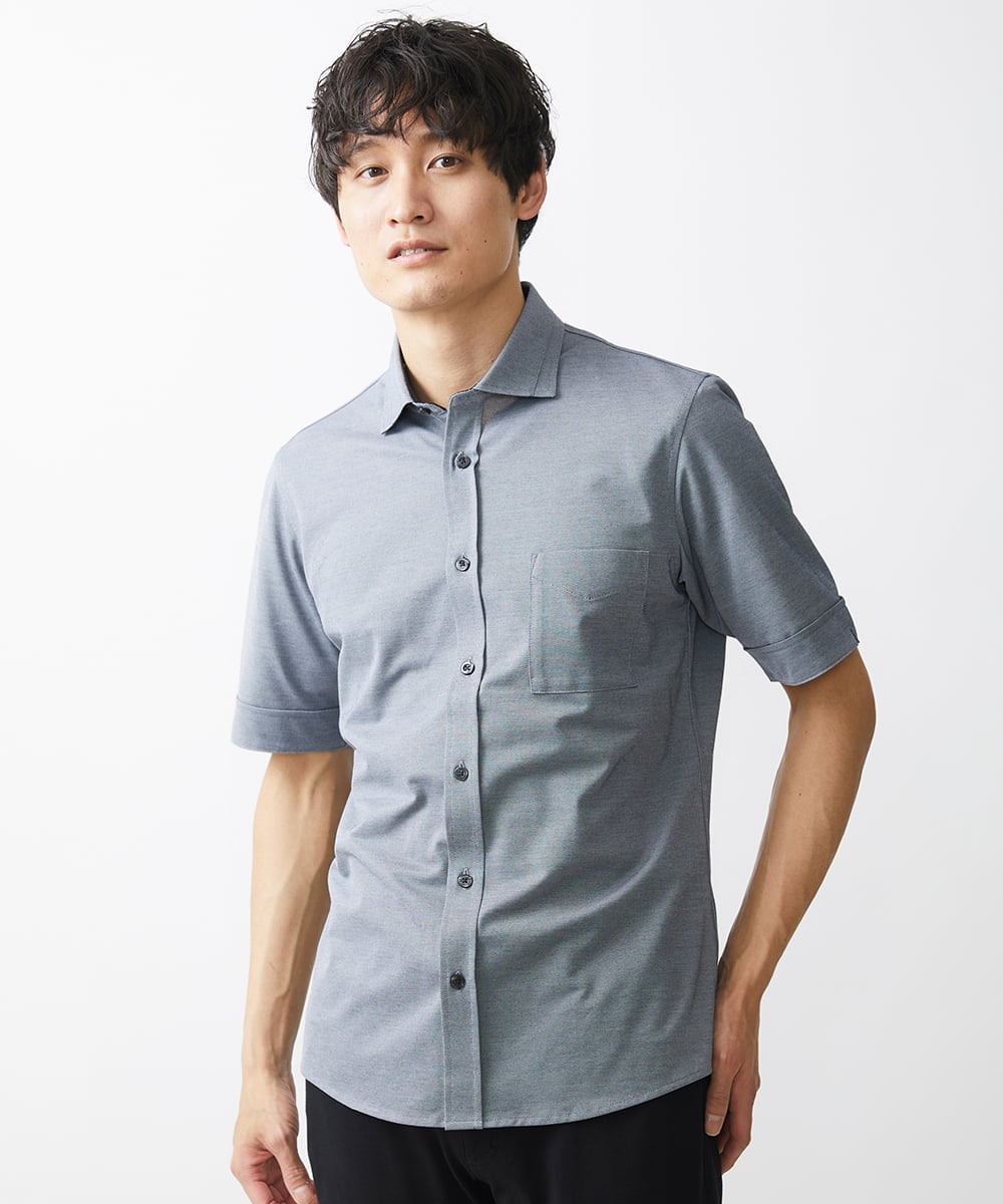 MKBGV58130 MK MICHEL KLEIN HOMME(MKミッシェルクランオム) 【大きいサイズあり】シャツ / アルビ二RENU ブルー