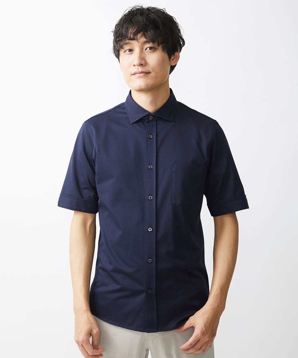 MKBGV58130 MK MICHEL KLEIN HOMME(MKミッシェルクランオム) 【大きいサイズあり】シャツ / アルビ二RENU ネイビー