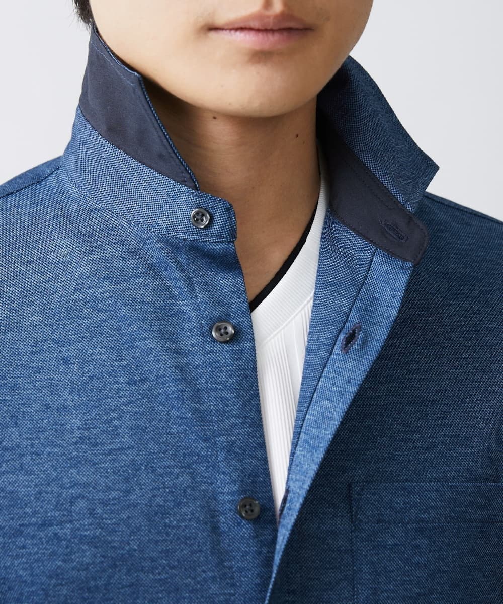 MKBGV60140 MK MICHEL KLEIN HOMME(MKミッシェルクランオム) ビンテージフォギーカノコシャツ ブルー