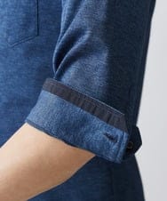 MKBGV60140 MK MICHEL KLEIN HOMME(MKミッシェルクランオム) ビンテージフォギーカノコシャツ ブルー