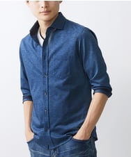 MKBGV60140 MK MICHEL KLEIN HOMME(MKミッシェルクランオム) ビンテージフォギーカノコシャツ ブルー