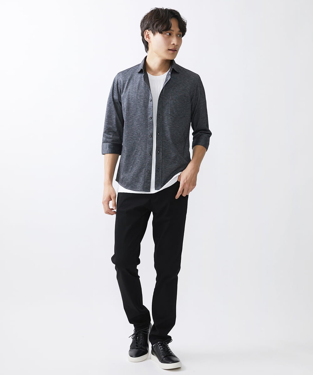 MKBGV60140 MK MICHEL KLEIN HOMME(MKミッシェルクランオム) ビンテージフォギーカノコシャツ ダークグレー