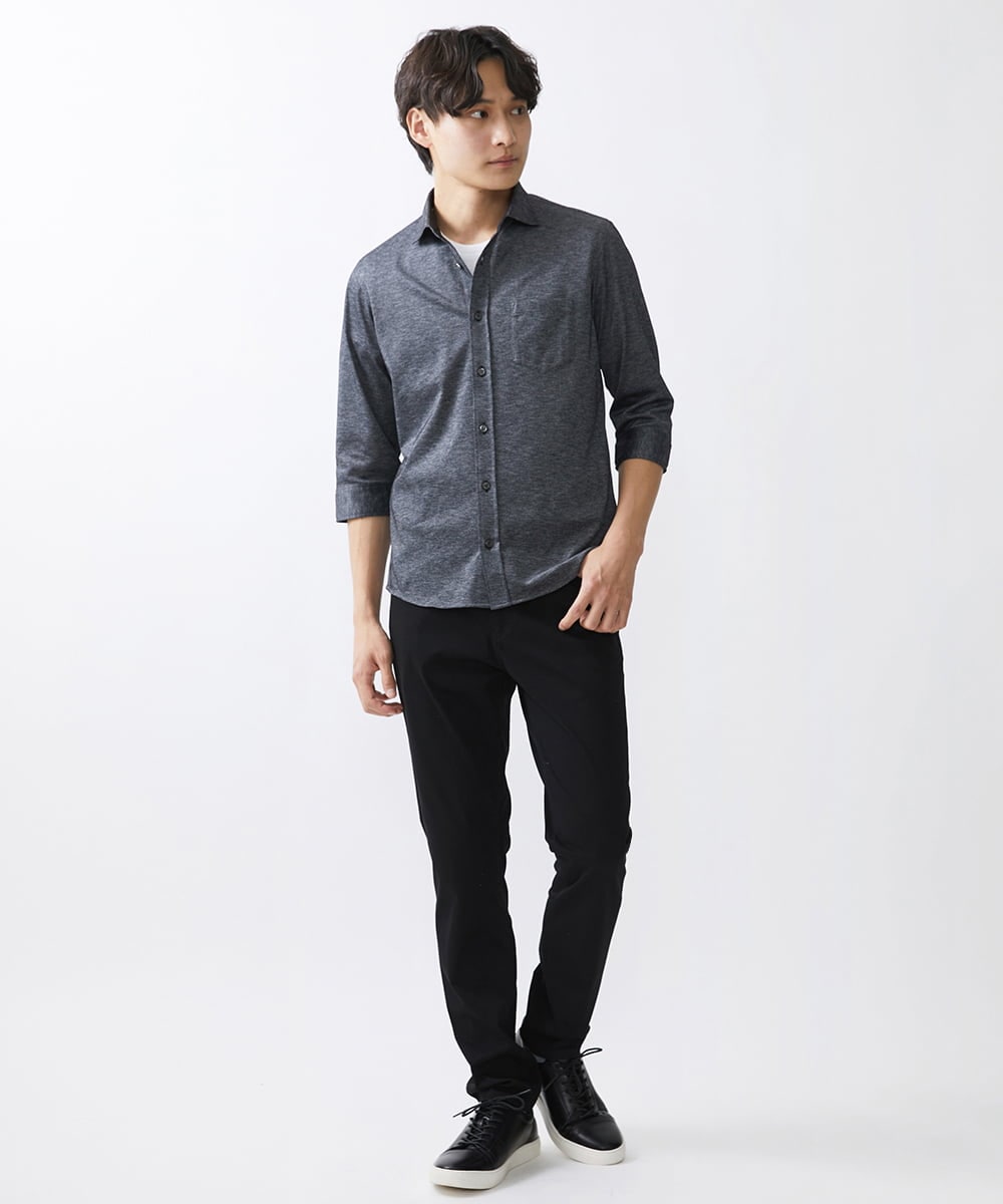 MKBGV60140 MK MICHEL KLEIN HOMME(MKミッシェルクランオム) ビンテージフォギーカノコシャツ ダークグレー
