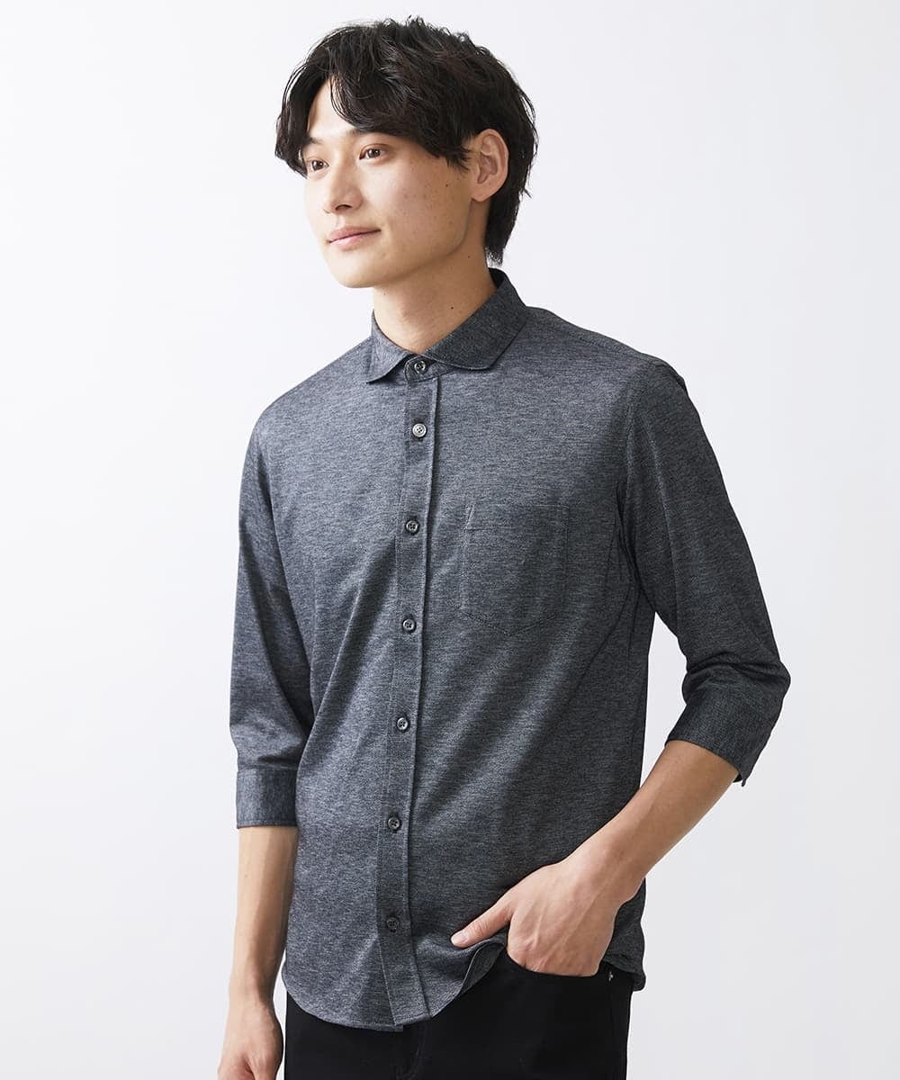 MKBGV60140 MK MICHEL KLEIN HOMME(MKミッシェルクランオム) ビンテージフォギーカノコシャツ ダークグレー